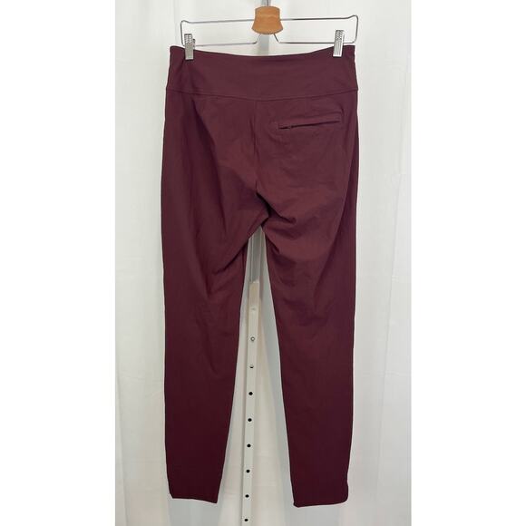 ATHLETA Wander Slim Ankle Pants Maroon Wine Burgundy Red 486209 10T 10 Tall - Picture 2 of 10